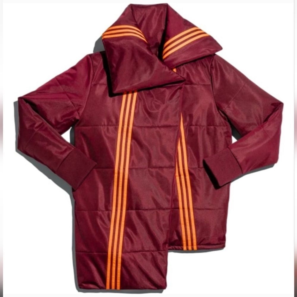 Adidas Beyoncé IVY Park Asymmetrical Burgundy Coat Sz L